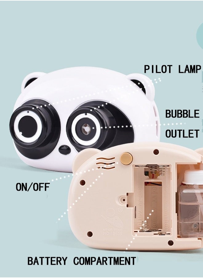 Cute Cartoon Panda Camera Design Fully Automatic Musical Bubble Machine No Bubble Water