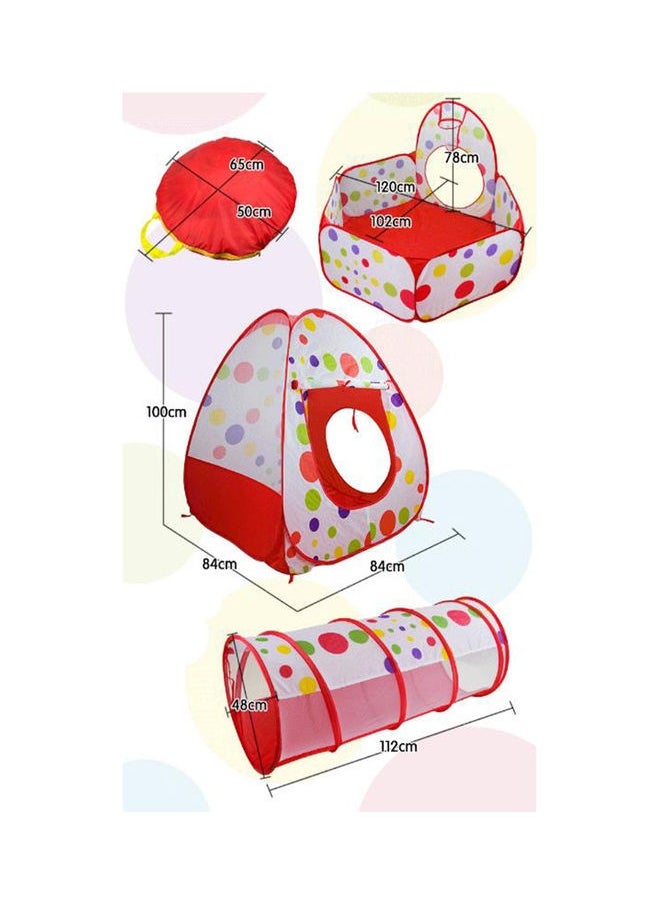 3-In-1 Folding Kids Play Tent With Tunnel Portable Outdoor Toy