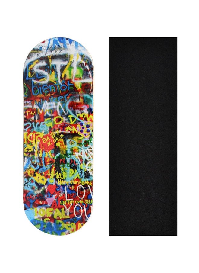 Gerboard Graphic Deck, Graffiti Wall - 34Mm X 97Mm - Heat Transfer Graphics, Pro Shape & Size - Pre-Drilled Holes - Includes Prolific Foam Tape - Teak Tuning