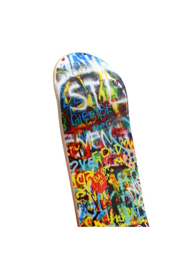 Gerboard Graphic Deck, Graffiti Wall - 34Mm X 97Mm - Heat Transfer Graphics, Pro Shape & Size - Pre-Drilled Holes - Includes Prolific Foam Tape - Teak Tuning