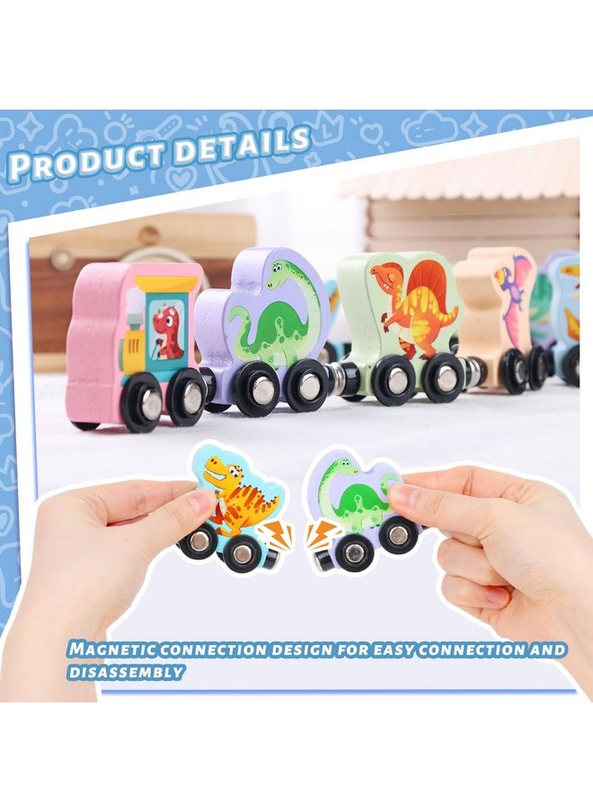 11Pcs Dinosaur Wooden Magnetic Train Set, Montessori Toys For Toddlers Toys For Preschool Learning Activities Kids Birthday Gifts