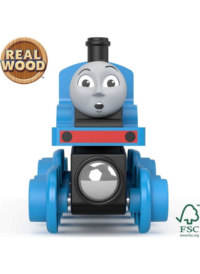 Wooden Railway Toy Train Edward Push-Along Wood Engine & Coal Car For Toddlers & Preschool Kids Ages 2+ Years (Amazon Exclusive)