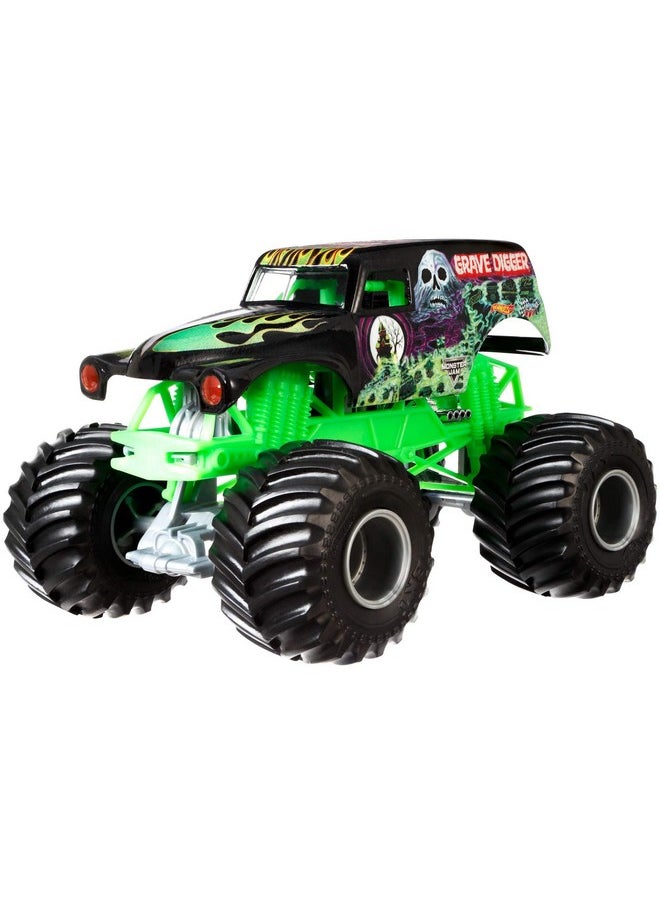 Monster Jam Grave Digger Die-Cast Vehicle, 1:24 Scale, Black And Green