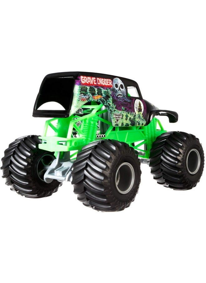 Monster Jam Grave Digger Die-Cast Vehicle, 1:24 Scale, Black And Green