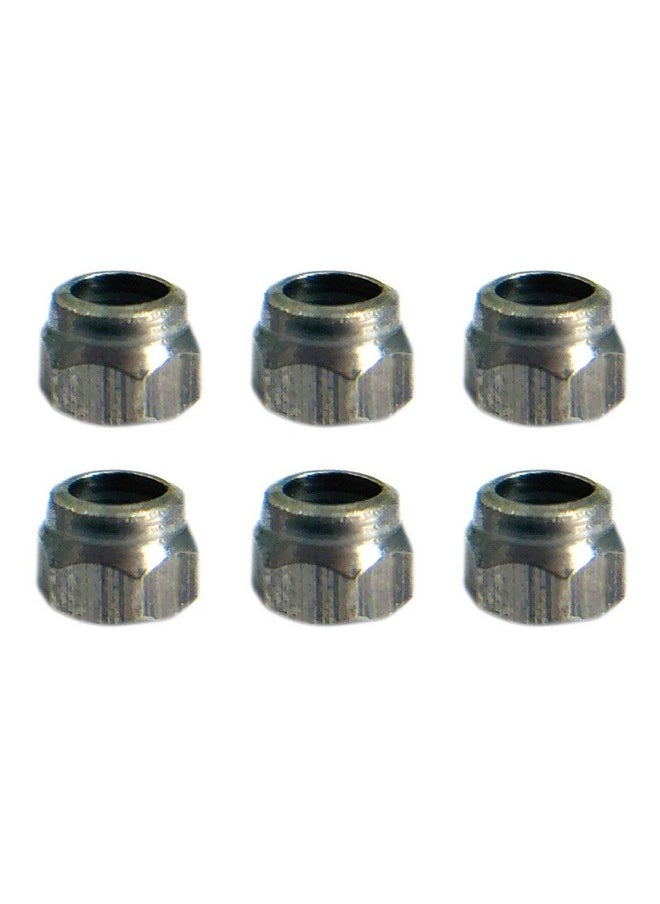 L Fingerboard Lock Nuts, Nylon Insert, Stainless Steel, Silver (Pack Of 6) - Teak Tuning