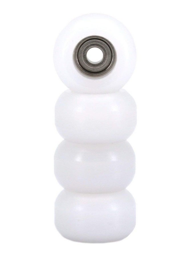 Cnc Polyurethane Fingerboard Bearing Wheels, White - Set Of 4 Wheels - Durable Material With A Hard Durometer