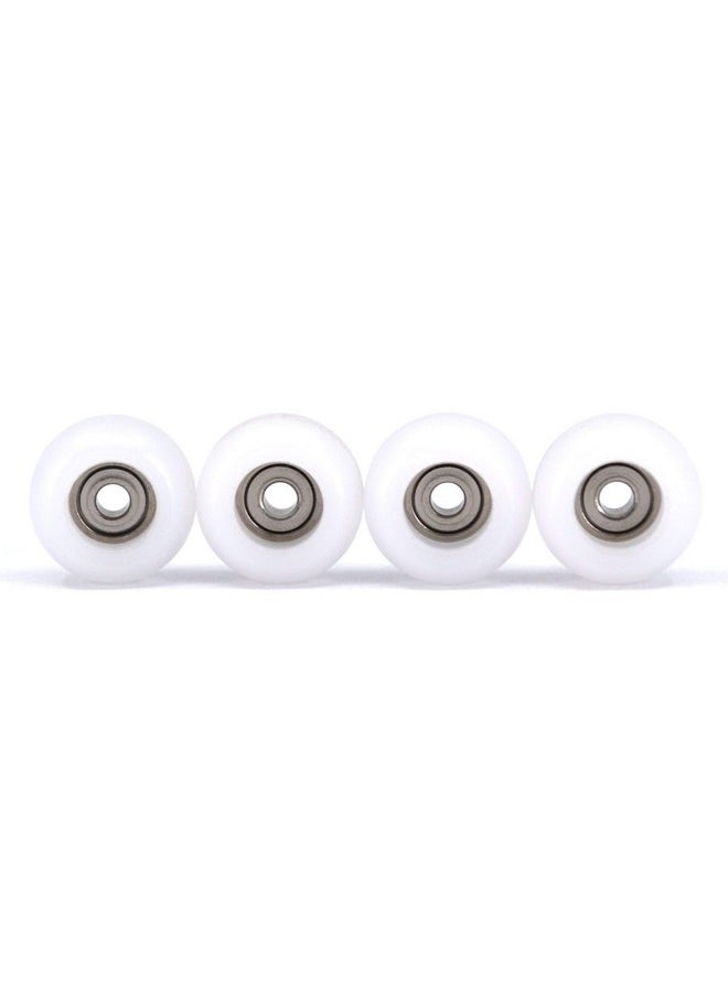 Cnc Polyurethane Fingerboard Bearing Wheels, White - Set Of 4 Wheels - Durable Material With A Hard Durometer