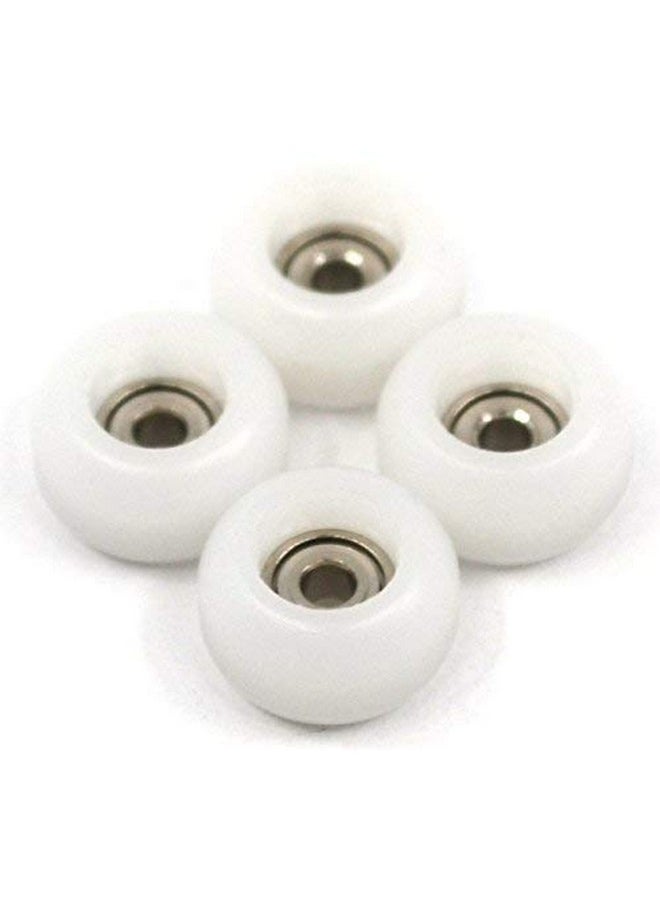 Cnc Polyurethane Fingerboard Bearing Wheels, White - Set Of 4 Wheels - Durable Material With A Hard Durometer