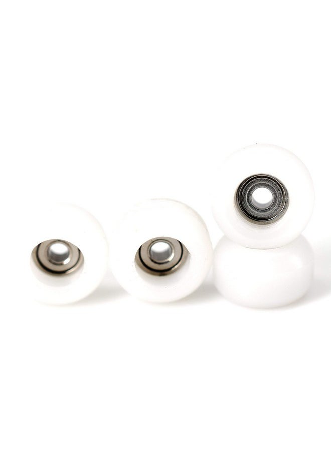 Cnc Polyurethane Fingerboard Bearing Wheels, White - Set Of 4 Wheels - Durable Material With A Hard Durometer