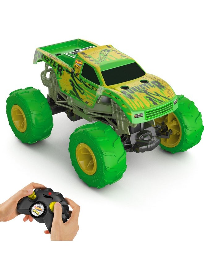 Monster Trucks Rc Toy, Remote-Control 1:15 Scale Gunkster, Glows In The Dark & Has Terrain Action Tires With Off-Roading Capability