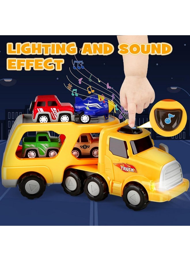 5-In-1 Transport Vehicles Toys For Ages 2-4 With Light & Sound, Ideal Construction Car Toy Christmas Birthday Gifts For Kids Toddler 3 4 5 6