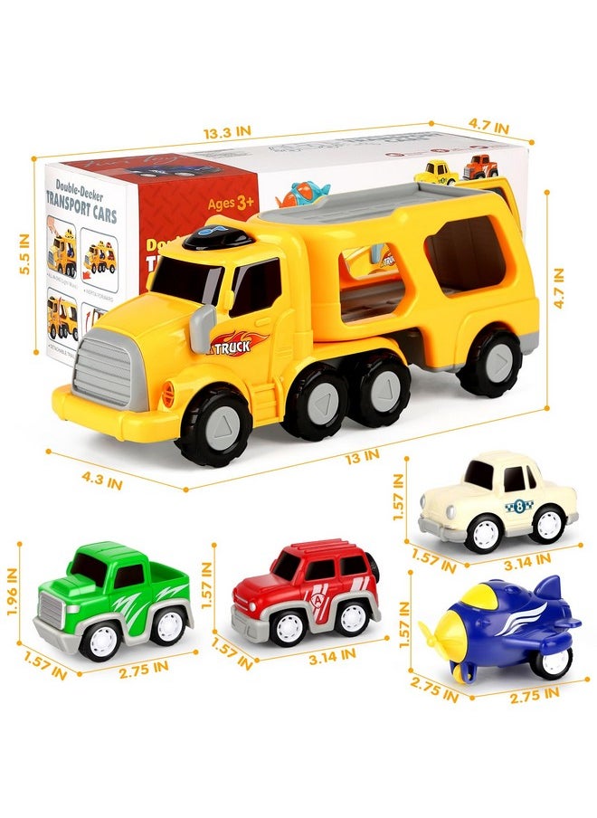 5-In-1 Transport Vehicles Toys For Ages 2-4 With Light & Sound, Ideal Construction Car Toy Christmas Birthday Gifts For Kids Toddler 3 4 5 6