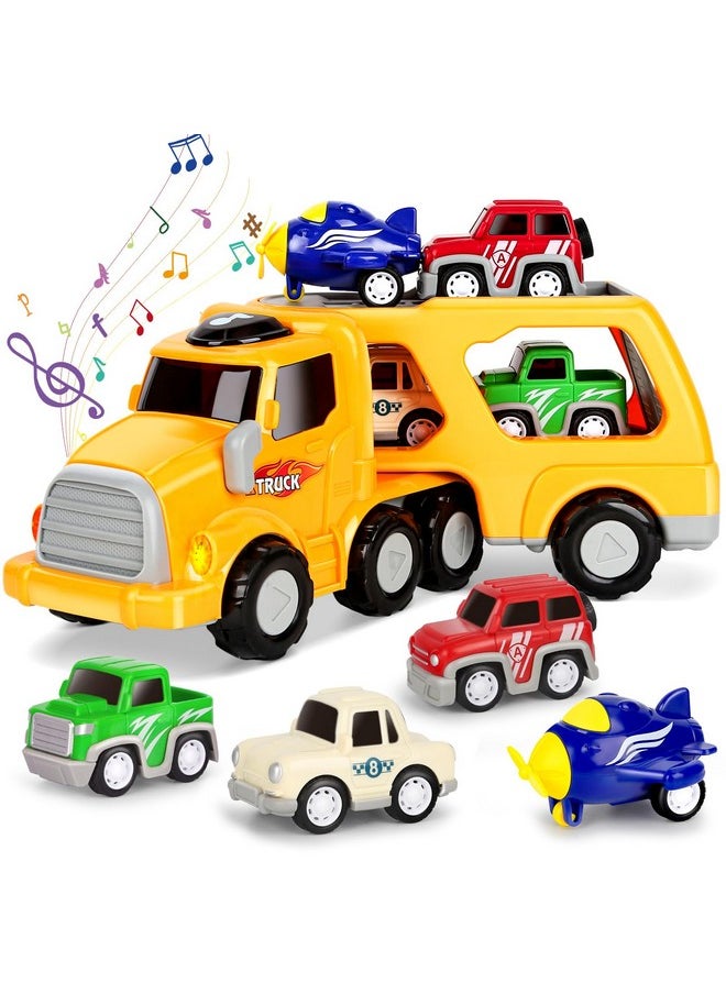 5-In-1 Transport Vehicles Toys For Ages 2-4 With Light & Sound, Ideal Construction Car Toy Christmas Birthday Gifts For Kids Toddler 3 4 5 6