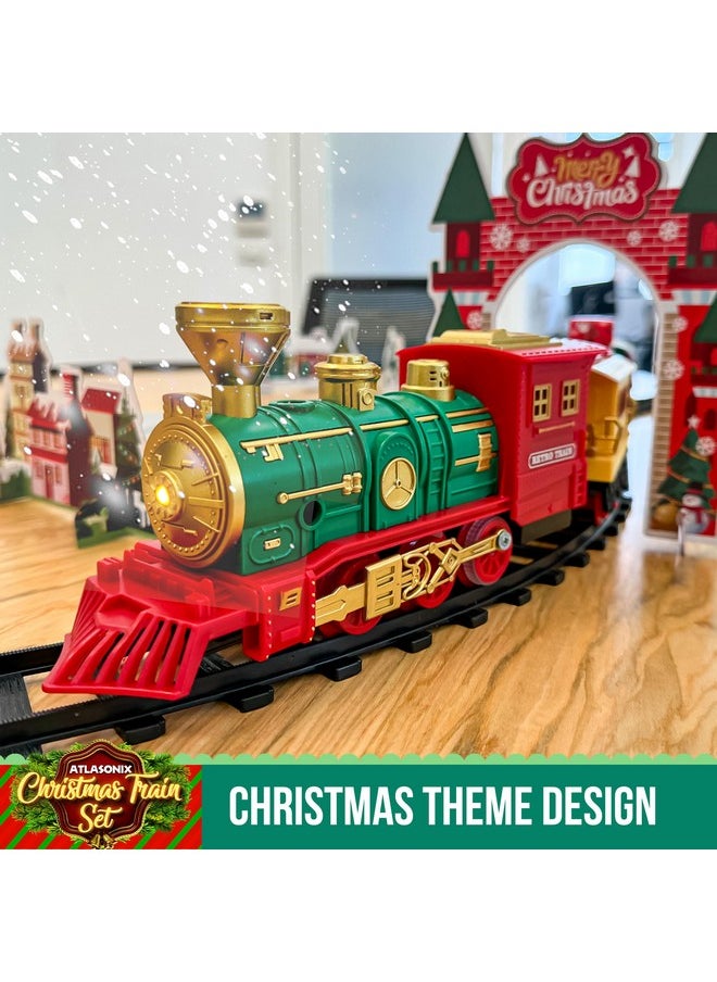 Christmas Train Sets For Around The Tree With Lights, And Sounds - Christmas Toy Holiday Train Around Christmas Tree W/Large Tracks, Electric Train Set For Kids Ages 4-8