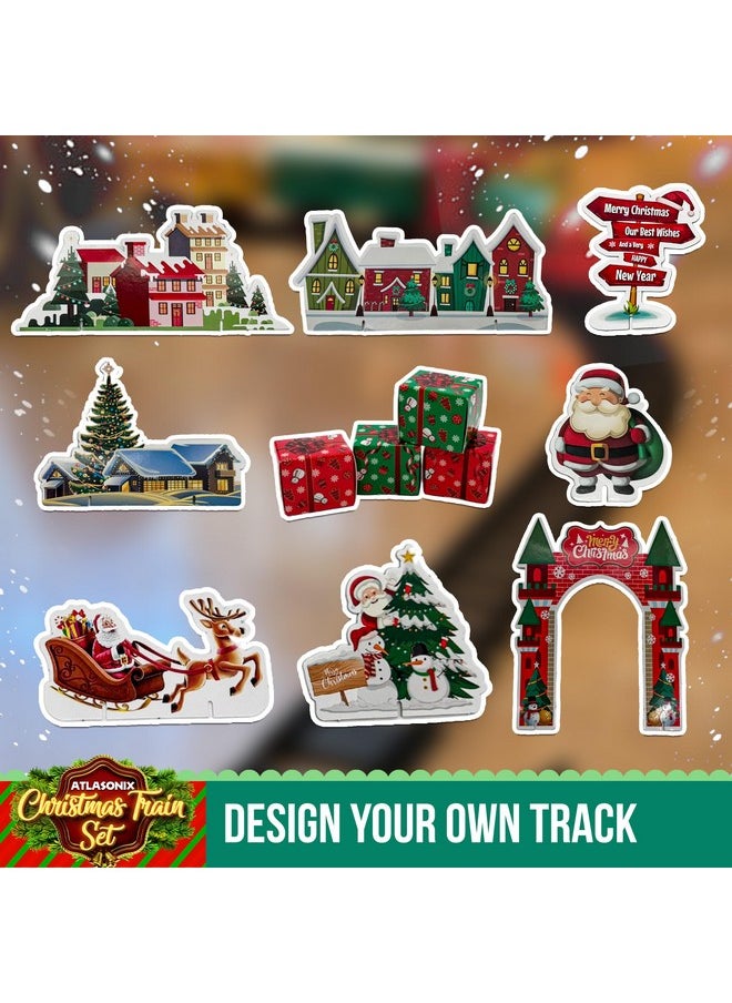 Christmas Train Sets For Around The Tree With Lights, And Sounds - Christmas Toy Holiday Train Around Christmas Tree W/Large Tracks, Electric Train Set For Kids Ages 4-8