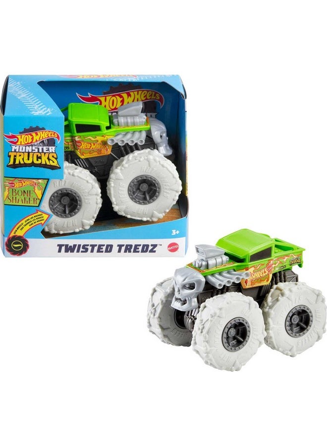 Monster Trucks Twisted Tredz Vehicles, Creature-Themed 1:43 Scale Toy Truck With Pull-Back Motor & Giant Wheels, Gift For Kids Ages 3 Years Old & Up