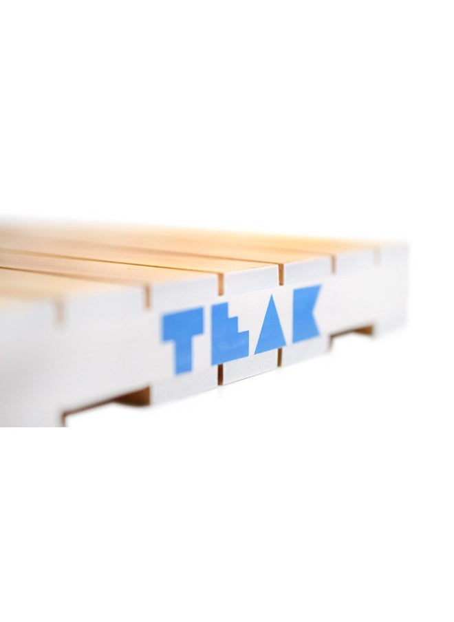 Wooden Fingerboard Pallet - 6.25 X 6.25 X 1 Inch - 1:12 Scale - Painted White Edges With Light Blue Logo