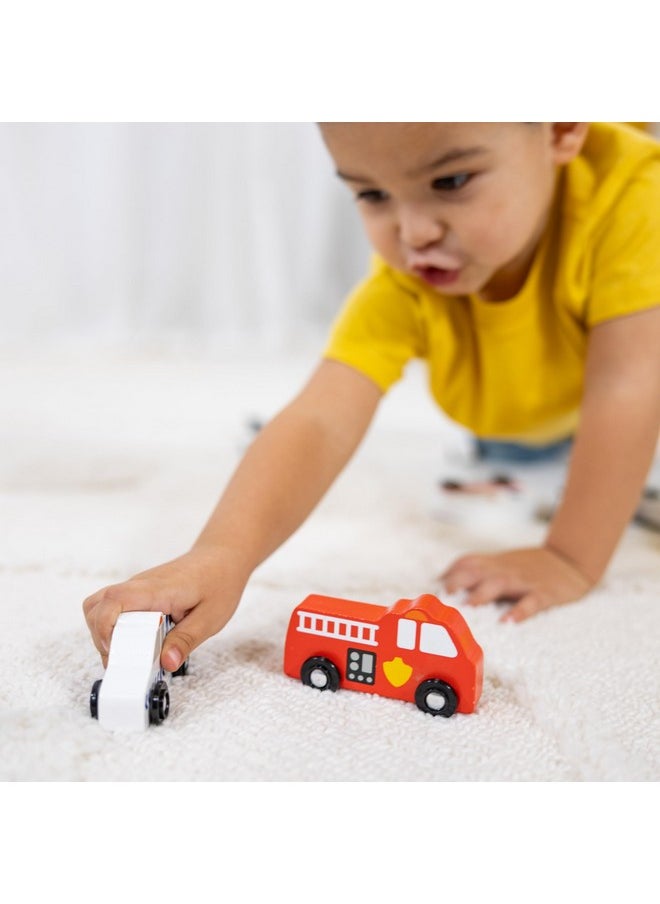 Town Vehicles Set In Wooden Tray (9 Pcs)