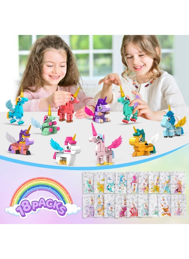 18 Pack Party Favors For Kids Building Set, 740 Pcs Mini Animals Building Blocks Toy For Stocking Stuffers Classroom Prizes Goodie Bags, Easter Christmas Birthday Gifts For Boys Girls Ages 6-12+