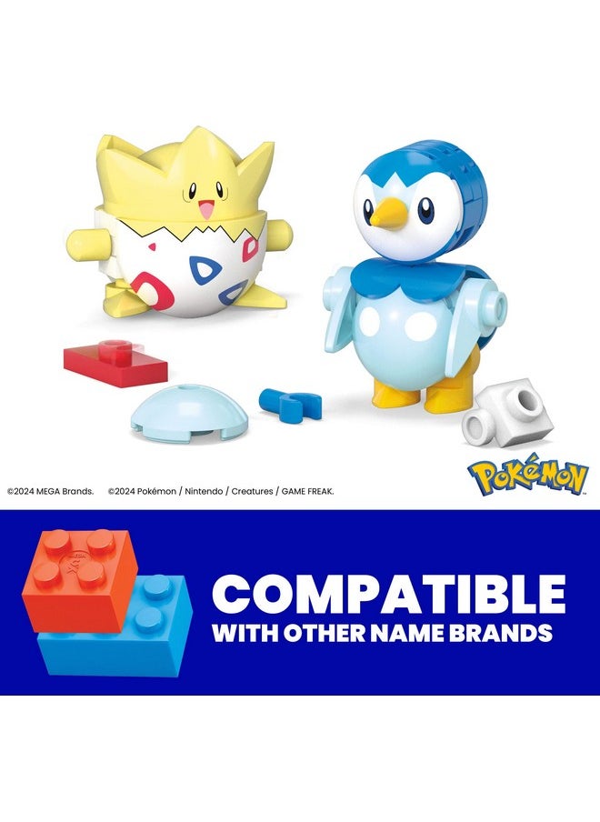 Pokémon Action Figure Building Toys Set, Poké Ball 2-Pack, Togepi And Piplup With 41 Pieces, For Kids