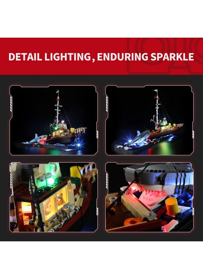 2.0 Light Kit For Lego Jaws -Innovative Led Lighting Compatible With Lego Ideas 21350 - Not Included Lego Set