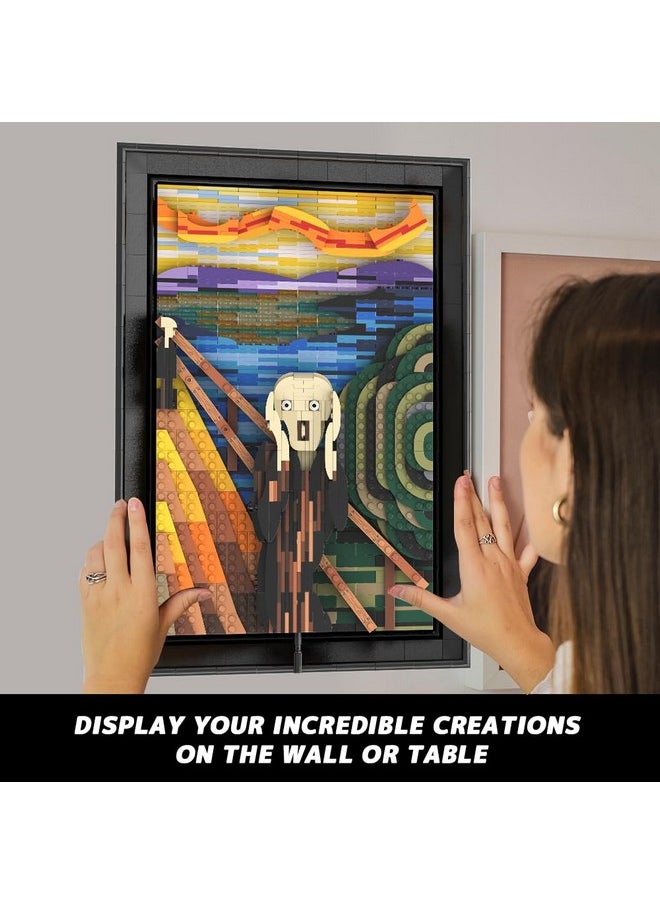 The Scream Artwork Building Set - 3D Wall Art Building Kit For Home Office Décor Display Framed Diy Painting Building Blocks Creative Activity For Teens Adults Ideas Birthday Gift - 1800 Pcs