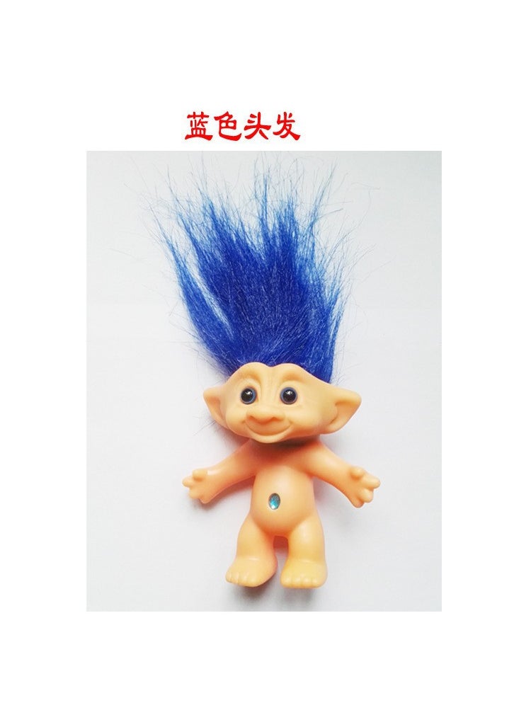 Vintage Troll Dolls 10cm Long Hair Yellow