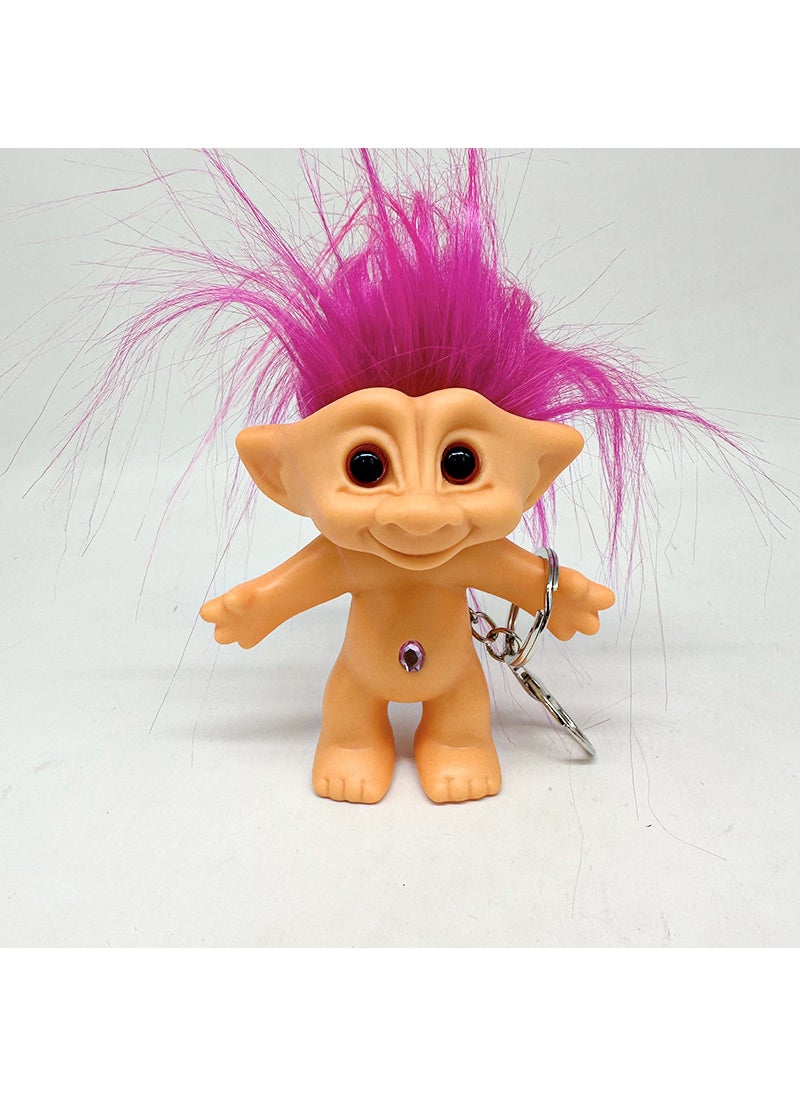 Vintage Troll Dolls 10cm Long Hair Yellow