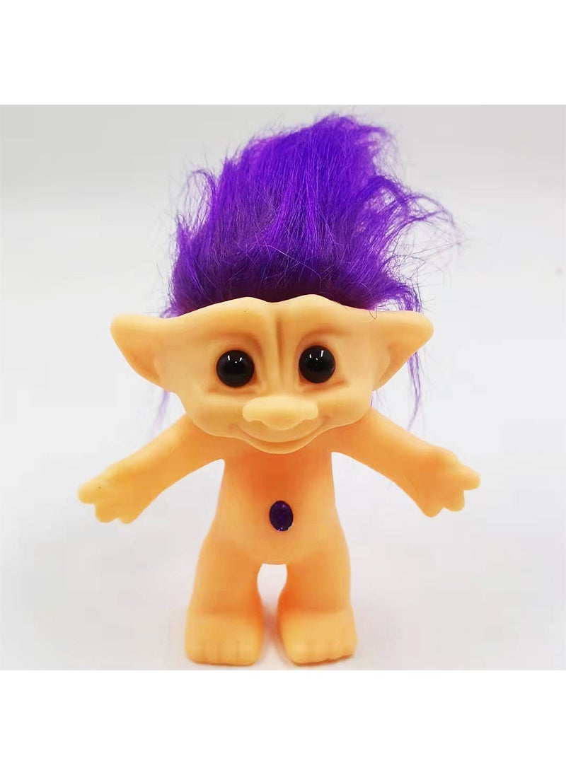 Vintage Troll Dolls 10cm Long Hair Yellow