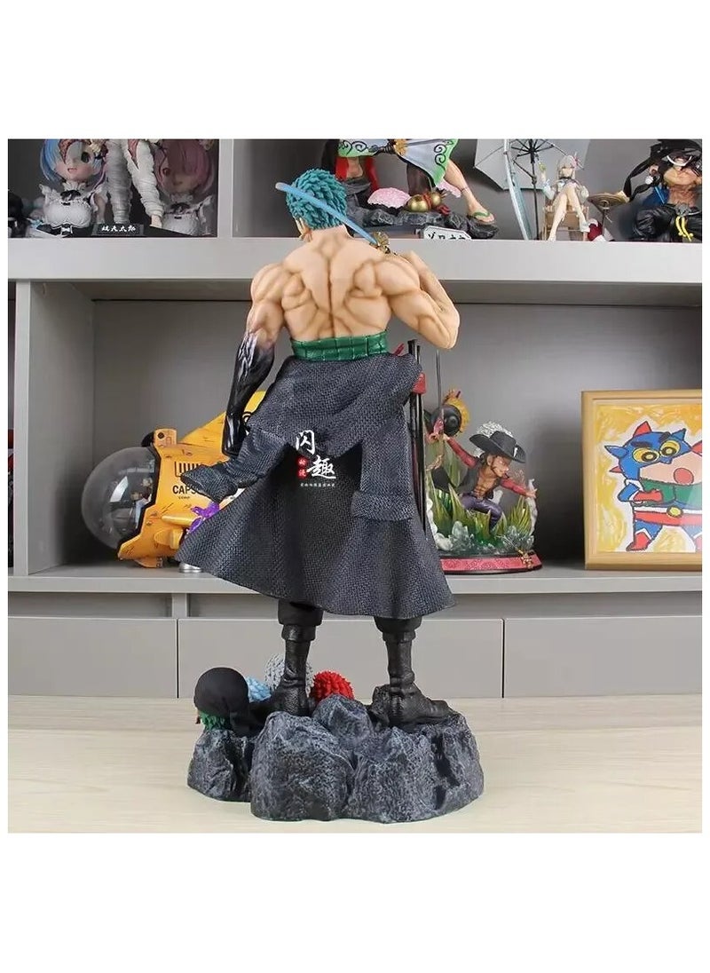 One Piece Roronoa Zoro 5 Head Versions Figure - Collectible Statue with Sword for Anime Fans