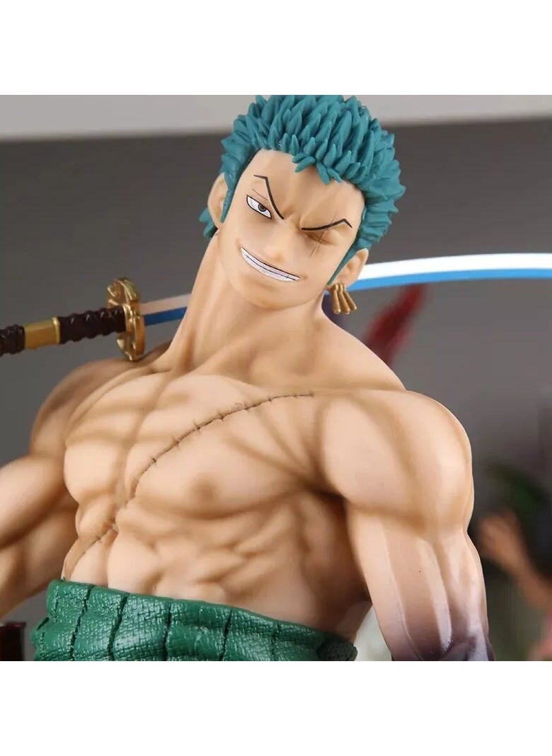 One Piece Roronoa Zoro 5 Head Versions Figure - Collectible Statue with Sword for Anime Fans