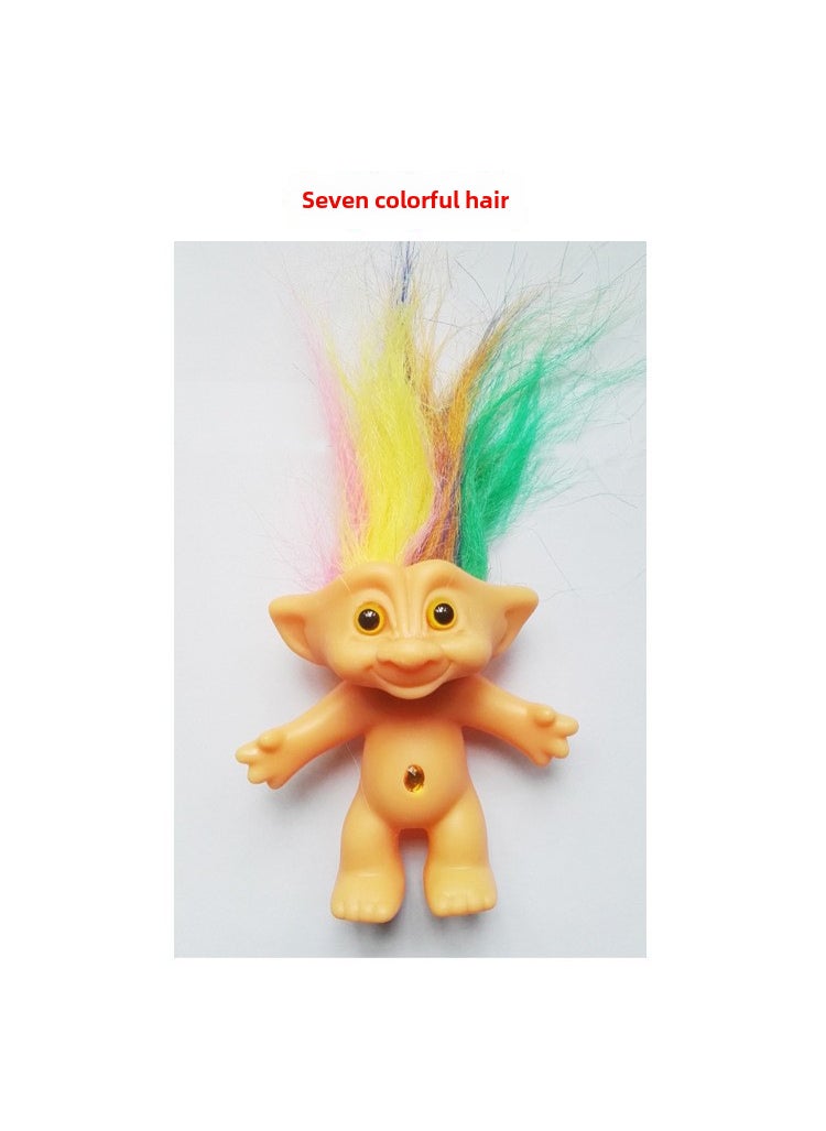 Vintage Troll Dolls 10cm Long Hair Colorful