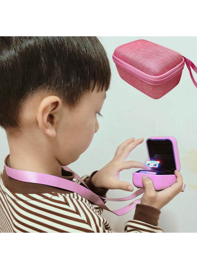 Hard Carrying Case And Silicone Cover For Bitzee Interactive Toy Digital Pet Case, Accessories Case For Bitzee Virtual Electronic Pets (Pink Case Only)