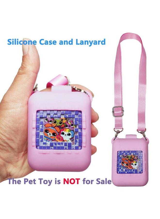 Hard Carrying Case And Silicone Cover For Bitzee Interactive Toy Digital Pet Case, Accessories Case For Bitzee Virtual Electronic Pets (Pink Case Only)