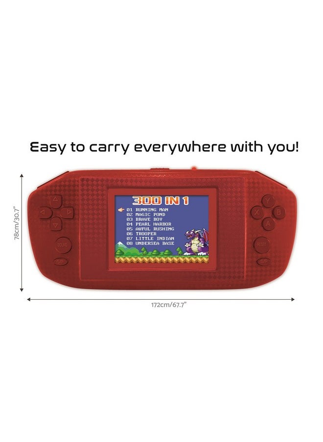 300 Video Game Handheld Console - Red