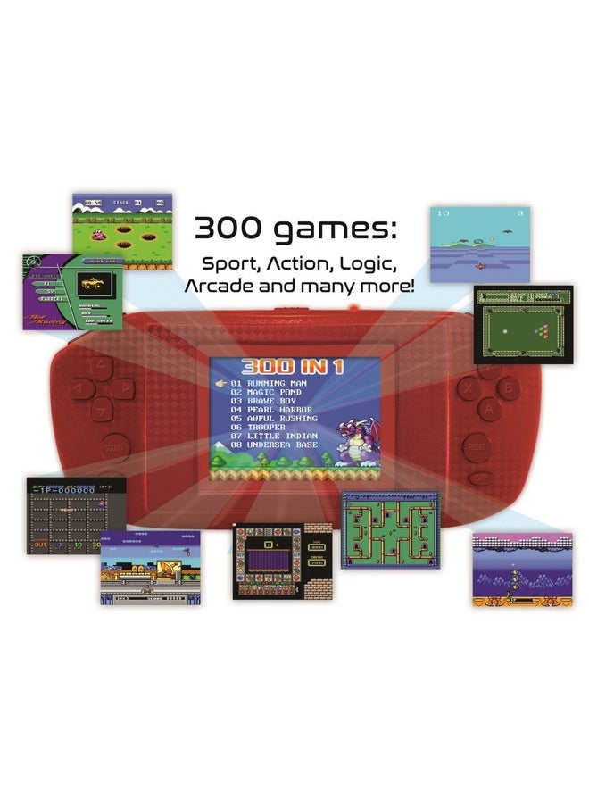 300 Video Game Handheld Console - Red
