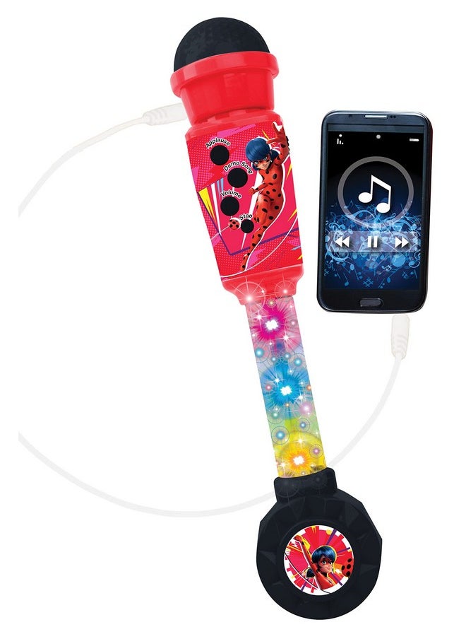 Miraculous, Lighting Microphone For Children, Musical Toy Game, Built-In Speaker, Light Effects, Aux-In Cable Plug, Red, Mic90Mi