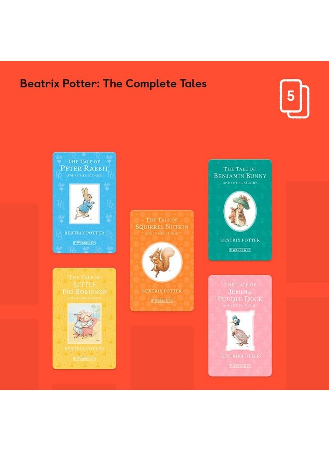 Beatrix Potter: The Complete Tales - 5 Kids Audio Cards For Use With Player & Mini All-In-1 Audio Player, Educational Screen-Free Listening With Fun Playtime Bedtime Travel Stories, Ages 3+