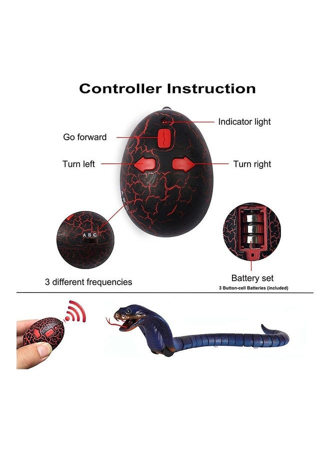 Remote Controlled Wireless Flexible Realistic Fast Moving Cobra Snake Toy 36cm