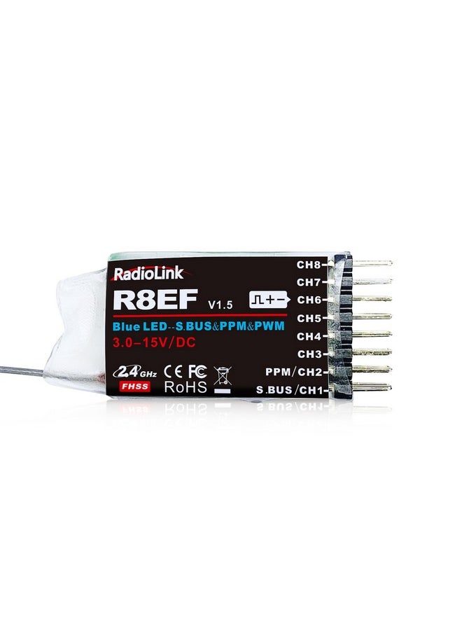 R8Ef 8 Channels 2.4Ghz Rc Receiver Sbus/Ppm/Pwm Long Range Control Rx For Airplane Vehicles Robots Transmitter T8Fb T8S Rc8X Rc4Gs V3 Rc6Gs V3