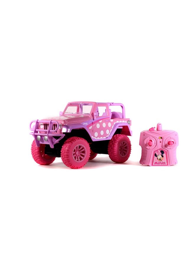 Disney Junior 1:16 Minnie Mouse Jeep Wrangler Remote Control Car, 2.4 Ghz Pink Plastic Unisex Toy Vehicle