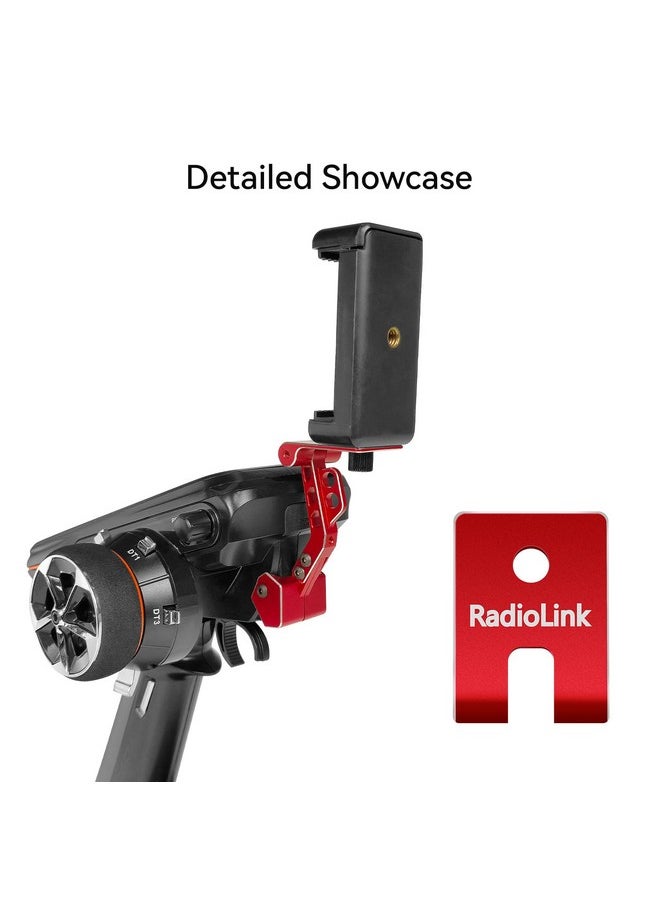 Rc8X Holder Mount 5.8G Fpv Monitor Screen Phone Bracket Cnc Aluminum Alloy Rc Device For Rc Remote Controller Rc8X, Red