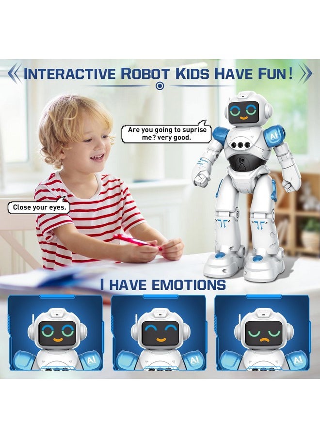Robot Toys For Kids - Smart Talking Voice Remote Control Robot, Gesture Sensing Programmable Emo Robot Toy For Age 3 4 5 6 7 8 Year Old Boys Girls Birthday Gift Present