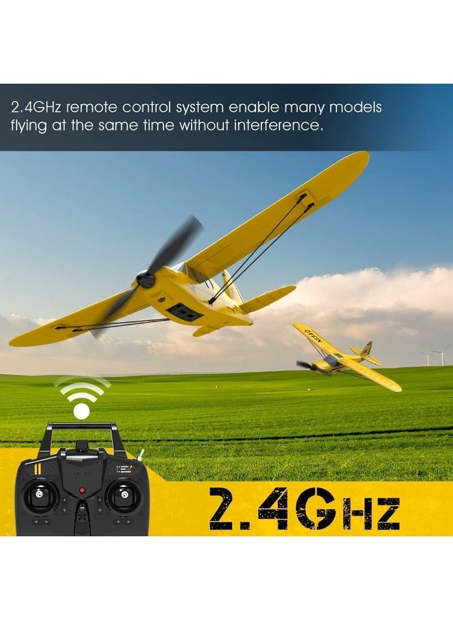 Rc Plane Trainer Sport Cub 3Ch Remote Control Airplane With Prop Saver, 6-Axis Gyro Stabilizer & 3 Modes To Fly, Radio Controlled Aircraft Rtf For Beginners, Kids And Adults (400Mm,Yellow)