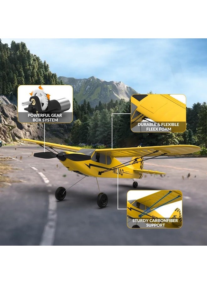 Rc Plane Trainer Sport Cub 3Ch Remote Control Airplane With Prop Saver, 6-Axis Gyro Stabilizer & 3 Modes To Fly, Radio Controlled Aircraft Rtf For Beginners, Kids And Adults (400Mm,Yellow)