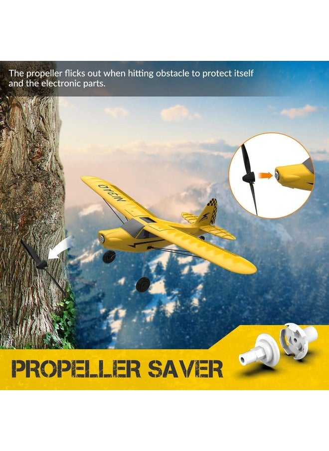 Rc Plane Trainer Sport Cub 3Ch Remote Control Airplane With Prop Saver, 6-Axis Gyro Stabilizer & 3 Modes To Fly, Radio Controlled Aircraft Rtf For Beginners, Kids And Adults (400Mm,Yellow)