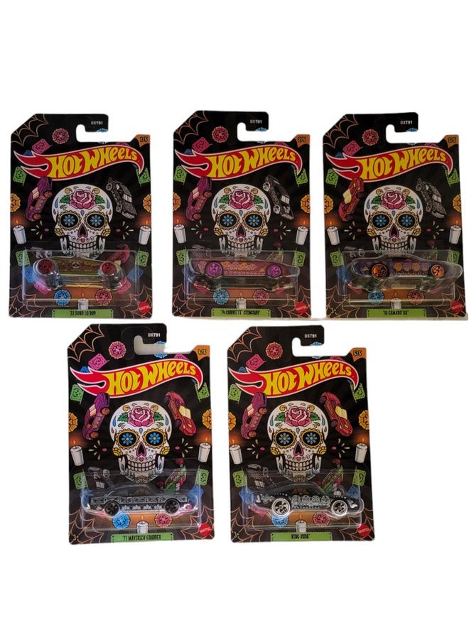 2023 Dia De Los Muertos Halloween Complete Set Of 5 Diecast Vehicles From Dxt91-956F Release