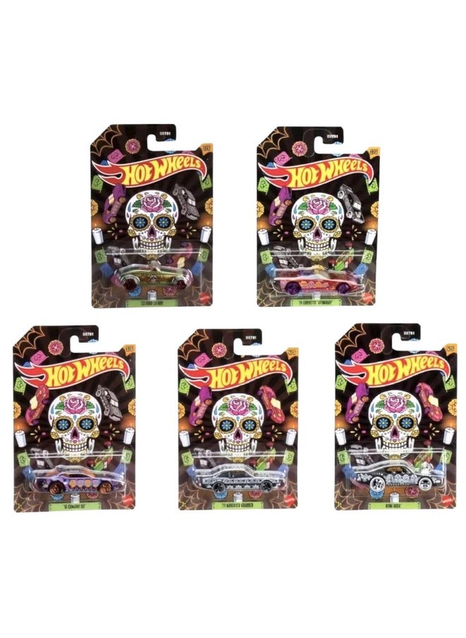 2023 Dia De Los Muertos Halloween Complete Set Of 5 Diecast Vehicles From Dxt91-956F Release