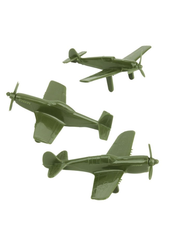 Timmee Ww2 Fighter Ace Planes - Od Green 9Pc Plastic Army Men Airplanes Usa Made