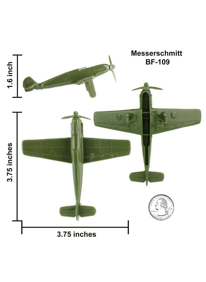 Timmee Ww2 Fighter Ace Planes - Od Green 9Pc Plastic Army Men Airplanes Usa Made